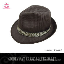 cheap fedora hat for promotional brown color polyester pp
